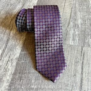 Brooks Brothers Silk Tie Purple Geometric Floral Pattern Classic Business Tie